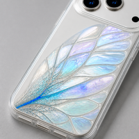 Opaline Wing 綺麗な羽根クリアスマホケースの寄り