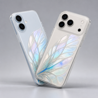 Opaline Wing 綺麗な羽根クリアスマホケース（2台）